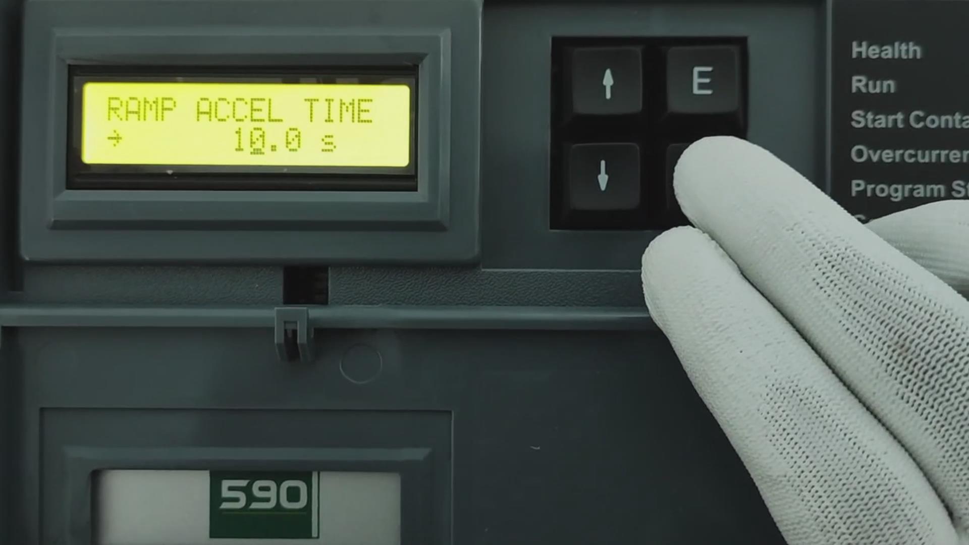 欧陆590直流调速器如何更改斜坡加减速时间？ 仁控机电！